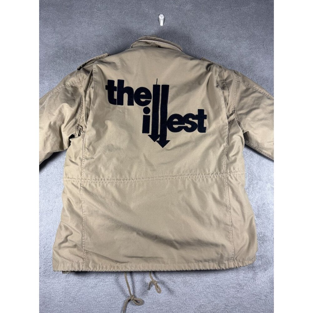 J Money Vintage 2000s Beige Mens Field Coat W/ Detachable Liner & Twin Towers WT